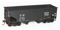 Accurail - 50-Ton Offset-Side 2-Bay Hopper - Kit - Boston & Maine #7184  (black, Rectangle Logo) - 112-7727